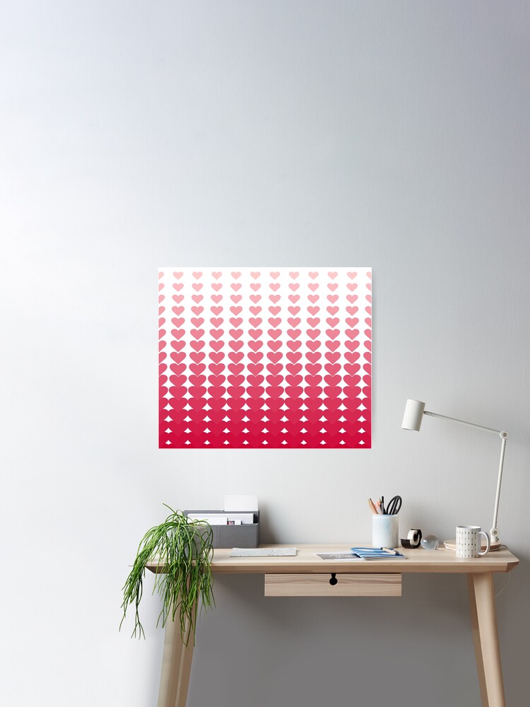 Valentines Day halftone hearts pattern Poster for Sale by