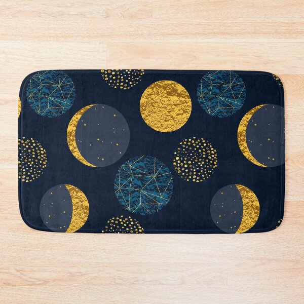 Item preview, Cosmic Art Constellations & Moon Phases Gold on Blue designed and sold by Foxicopter.