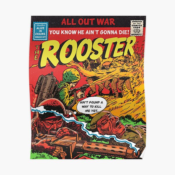 Alice In Chains - Rooster Parody Comic Book Art Poster