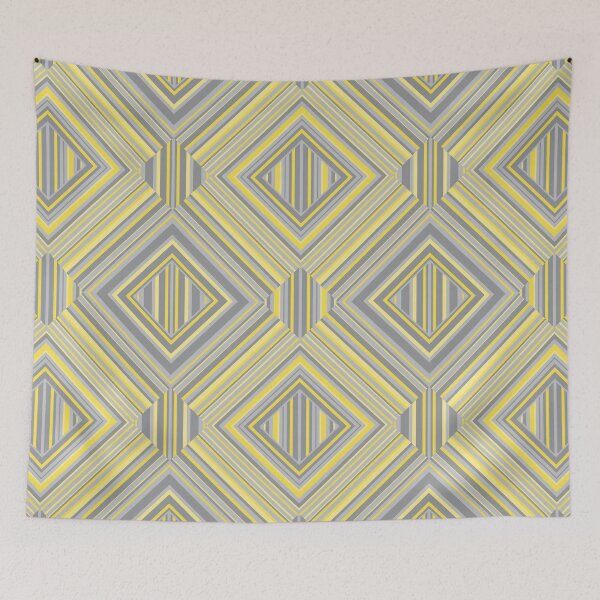 Item preview, Striped geometrics in Ultimate Gray and Illuminating yellow designed and sold by SparkleandSmile.