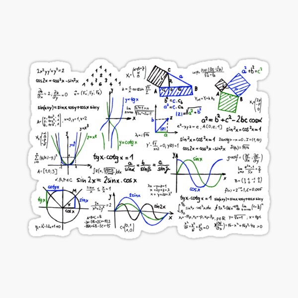 Mathematics Formulas and Numbers Sticker