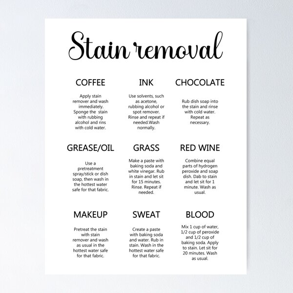 Stain Removal Guide: Get Grass, Blood, Oil, Grease and Other