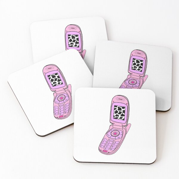 Item preview, Retro Cow Print Pink Flip Phone designed and sold by piperdooley.