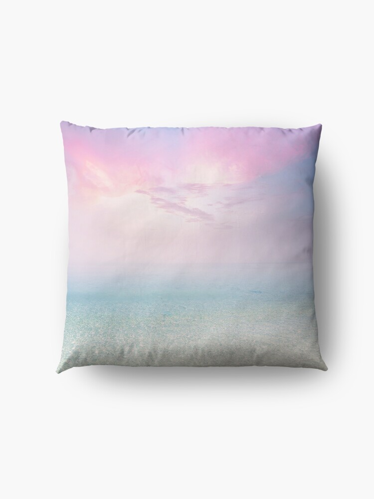 Alternate view of Ocean Beach Pink Colorful Sky Floor Pillow