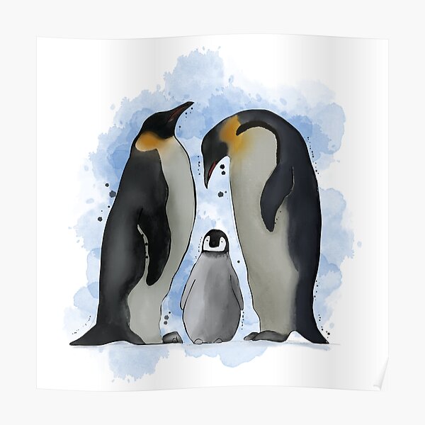 Pinguinfamilie Poster