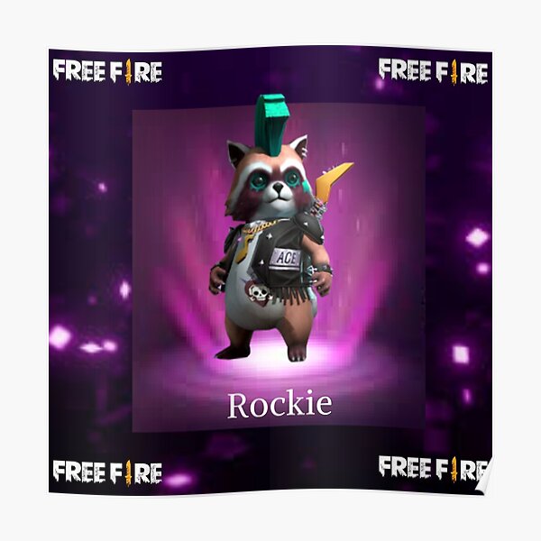 mascota Rockie free fire Póster
