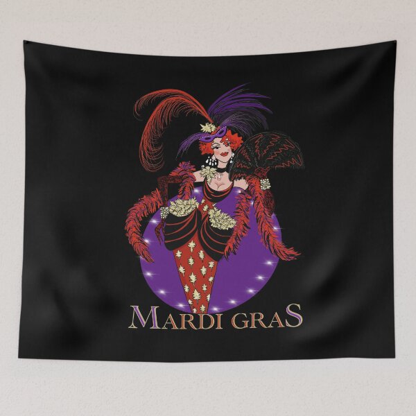 Item preview, Mardi Gras vintage style New Orleans lady 2021 designed and sold by PG Illustration.