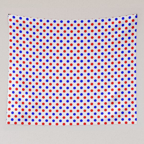 Item preview, Red and Blue Polka Dots on White Background designed and sold by Bumblefuzzies.