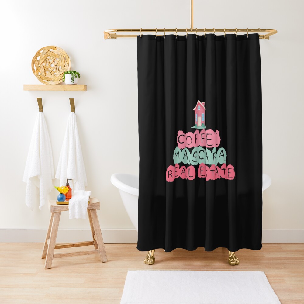 Coffee Mascara Real Estate Shower Curtain