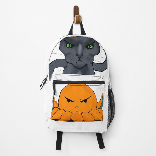 Item preview, gray cat with orange octopus bad mood white background designed and sold by ZeroXIII.