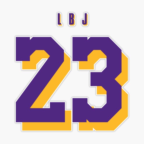 Lebron James Jersey Lakers #23 Sticker for Sale by Lumared