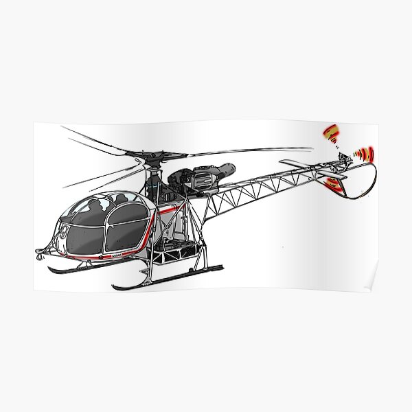 SA 315B Lama N59AH Helicopter Aérospatiale Poster