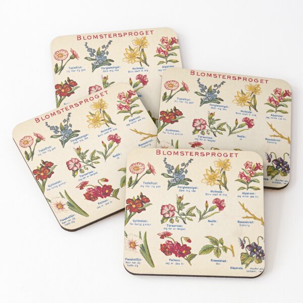 Item preview, Vintage Norwegian Valentine's Day Card: Flower Language (Blomsterspråket) designed and sold by bellatierra.