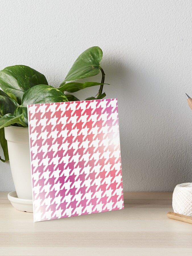 Houndstooth Pattern Pretty in Pink Gradient Art Board Print for Sale by  murialbezanson