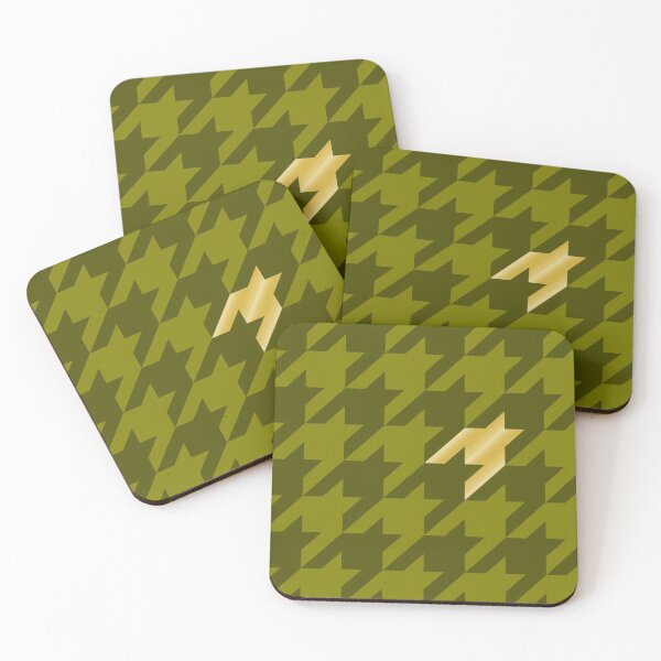 Item preview, Olive Houndstooth with Gold Accent designed and sold by Valerie Bennett.