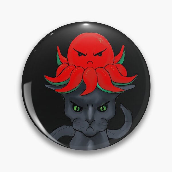Item preview, Copia de gato gris con fondo negro de mal humor pulpo rojo oscuro designed and sold by ZeroXIII.
