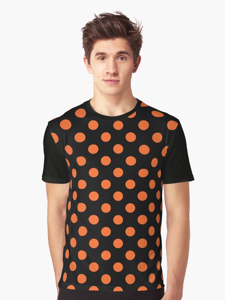 orange polka dot shirt