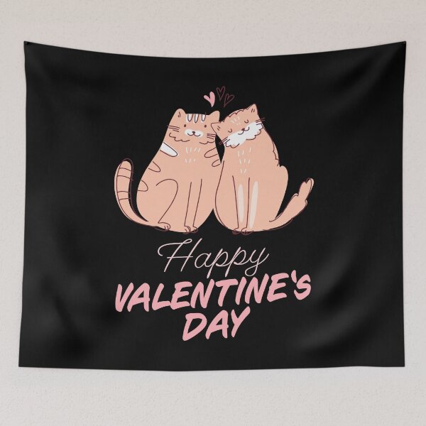 Item preview, Happy Valentines Day Cats Hearts Couple Gift designed and sold by RJ-Art.