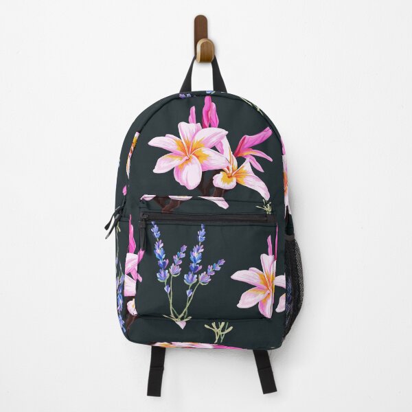 Item preview, Floral pattern with plumeria and lavender designed and sold by fowons.