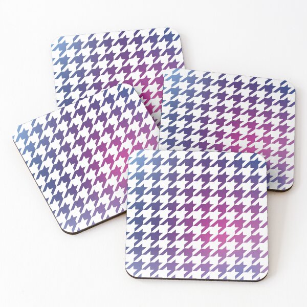 Item preview, Houndstooth Pattern in Cool Blue Purple and Pink Gradient designed and sold by murialbezanson.