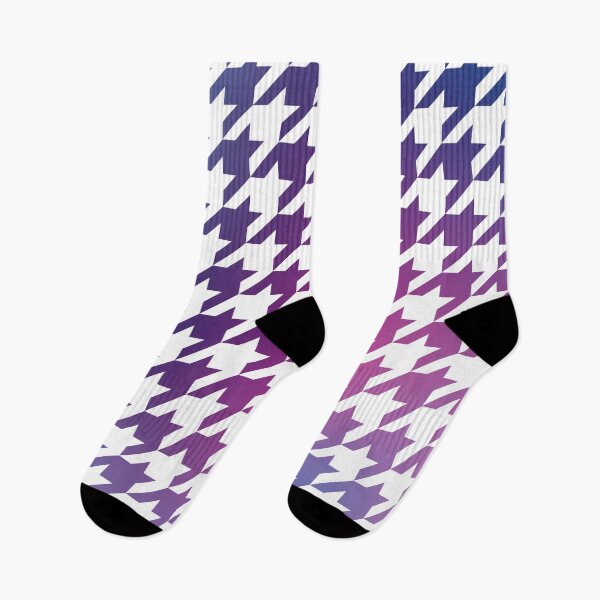 Item preview, Houndstooth Pattern in Cool Blue Purple and Pink Gradient designed and sold by murialbezanson.