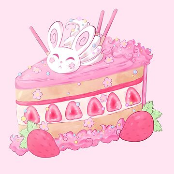 Kawaii Bunny Strawberry Cake
