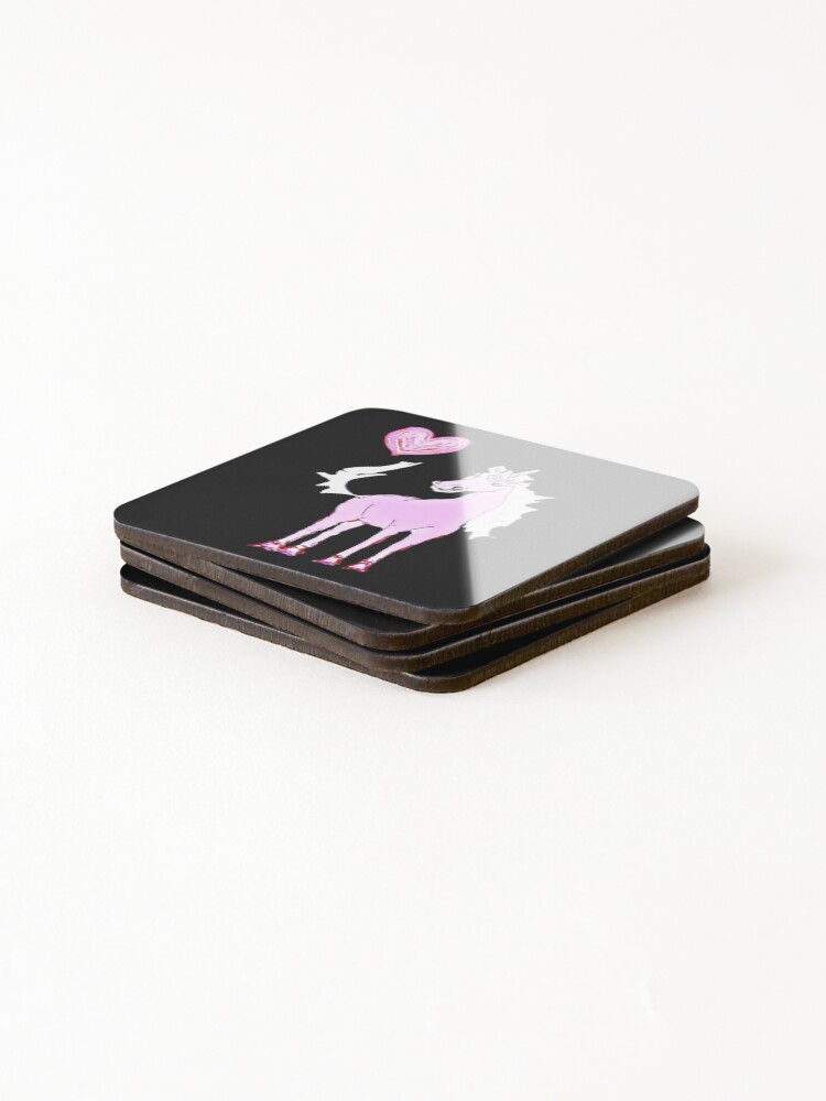 Thumbnail 4 of 5, Coasters (Set of 4), Unicorn Valentine designed and sold by DesignsofNote.