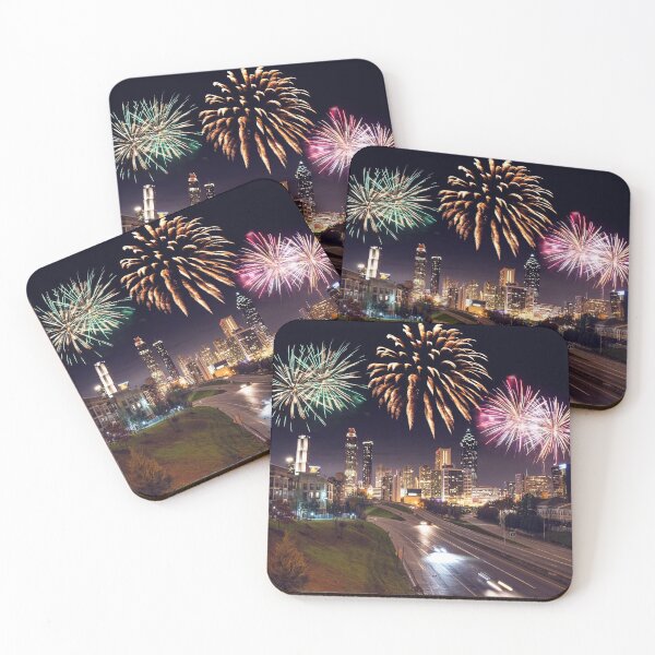 Item preview, atlanta skyline with fireworks designed and sold by franckreporter.