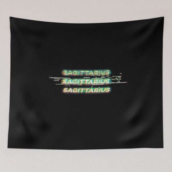 Item preview, Futuristic Sagittarius Glitch Effect Zodiac Sign Text designed and sold by Cefani Musk.