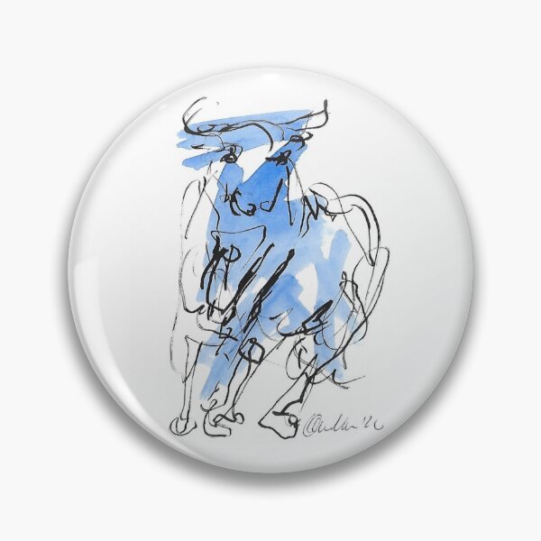 Item preview, A bull in blue designed and sold by Nicole Leidenfrost.