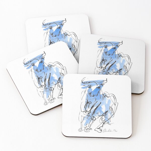 Item preview, A bull in blue designed and sold by Nicole Leidenfrost.