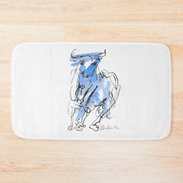 Item preview, A bull in blue designed and sold by Nicole Leidenfrost.