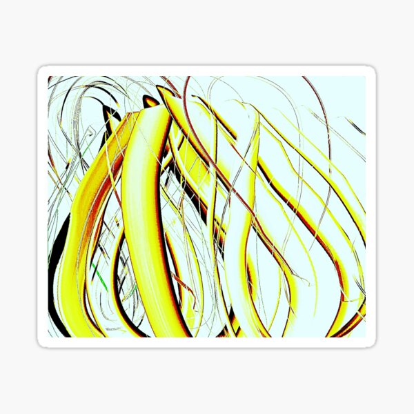 Nature, YELLOW, Ribbons, flame, smoke,decor Sticker