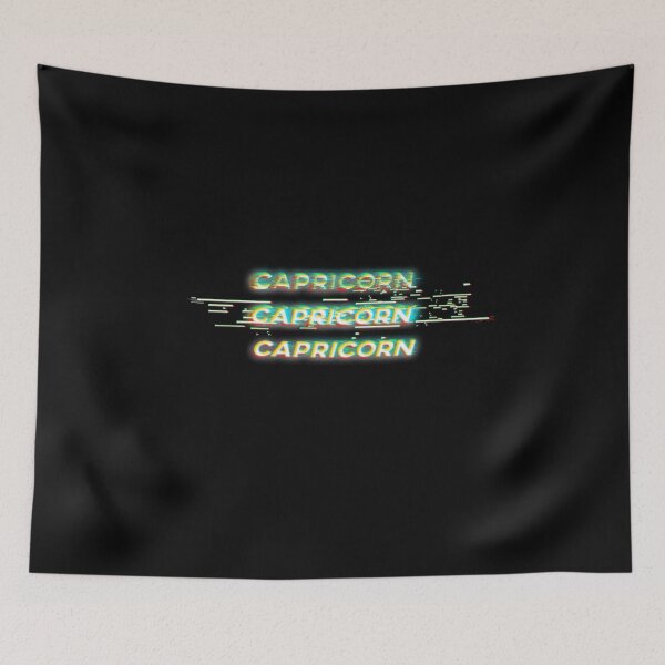 Item preview, Futuristic Capricorn Glitch Effect Zodiac Sign Text designed and sold by Cefani Musk.