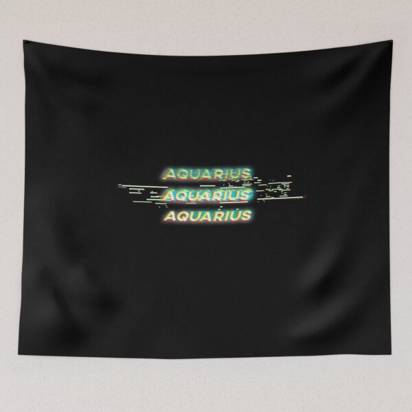 Item preview, Futuristic Aquarius Glitch Effect Zodiac Sign Text designed and sold by Cefani Musk.