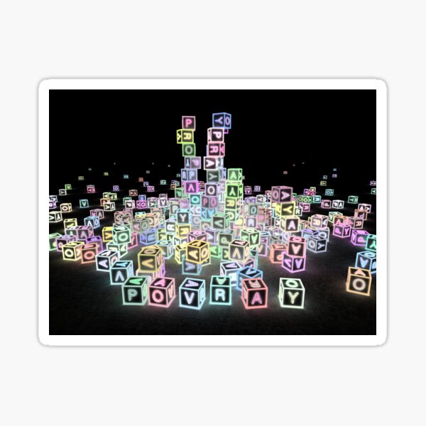 Stacker At Night POV Ray Tracing Sticker