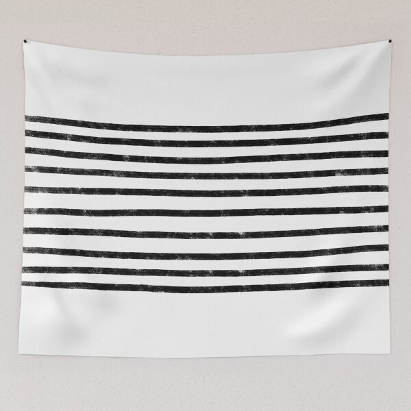 Item preview, Minimalist Hand Drawn Stripes Pattern (black/white) designed and sold by Design Minds Boutique.