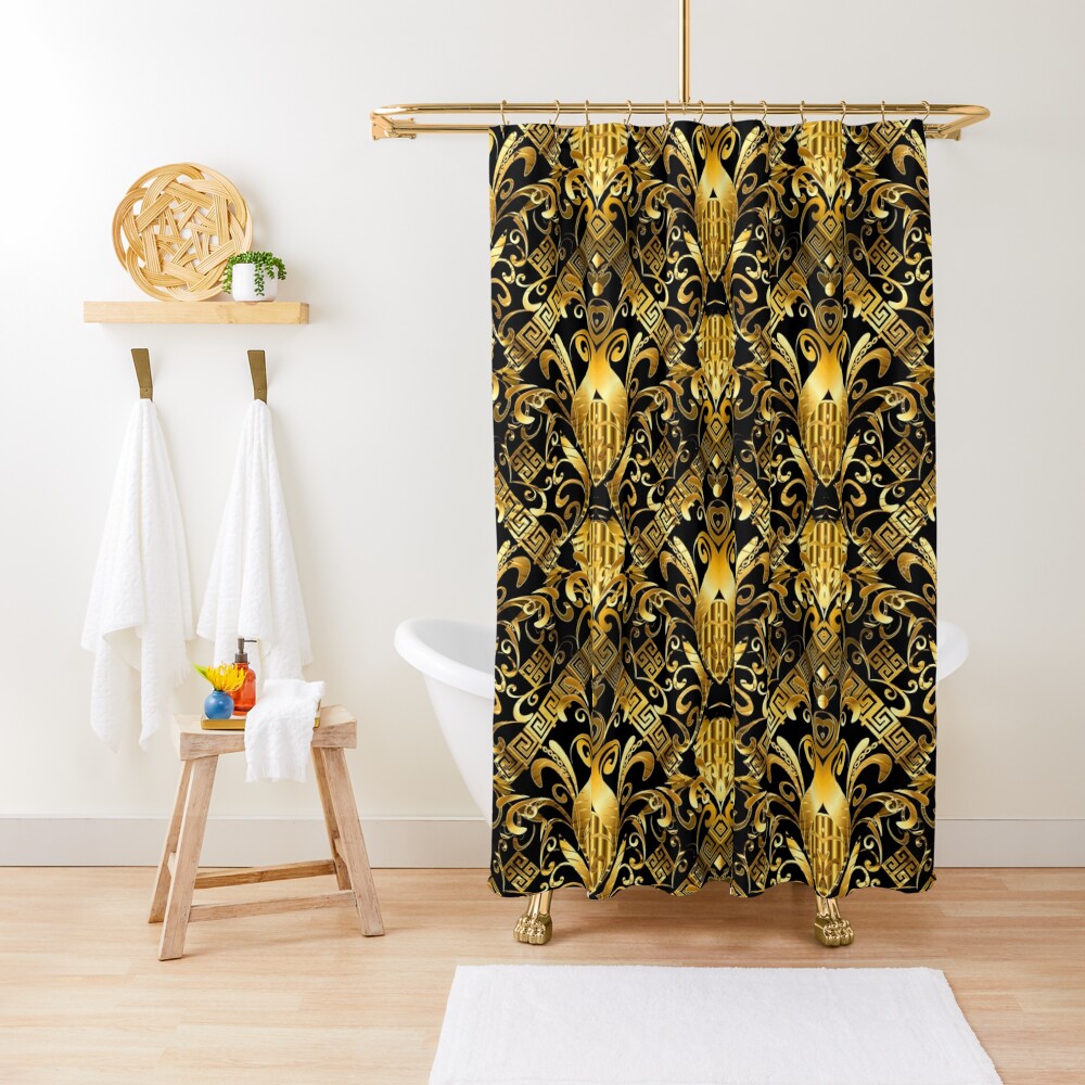 Louis Vuitton Big Logo In Water Color Background Shower Curtain