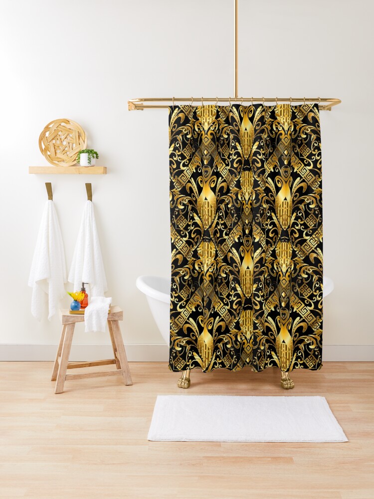 Louis Vuitton Big Logo In Water Color Background Shower Curtain