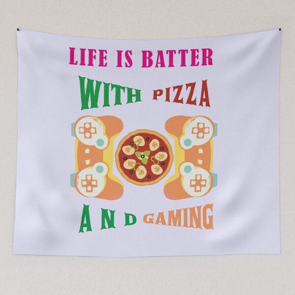 Item preview, Life is Better with pizza and Gaming designed and sold by smartness-shop.