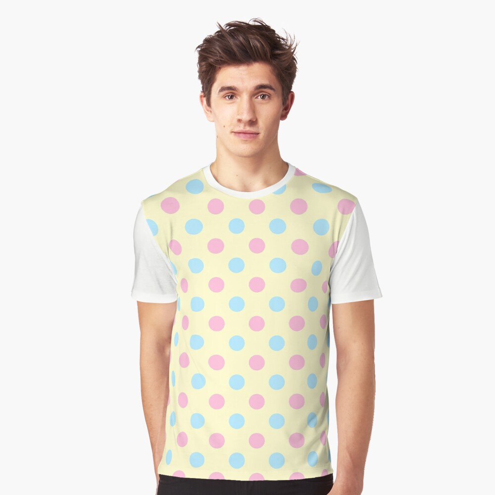 Red polka dot on yellow background Graphic T-Shirt for Sale by