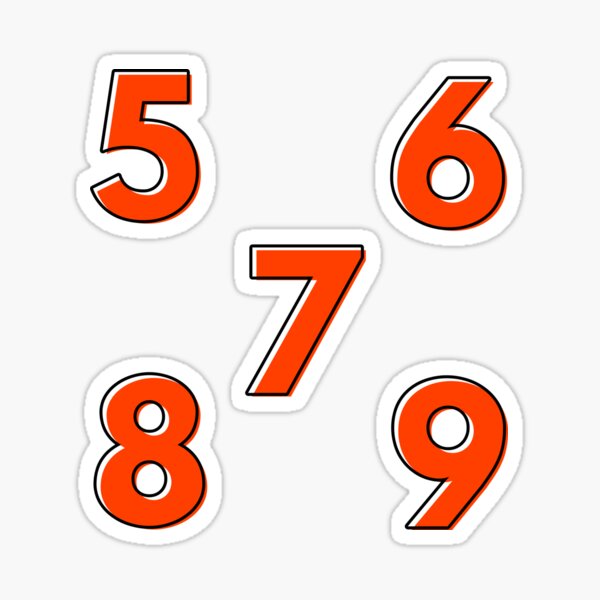 Numbers 5 to 9 - Orange | Sticker