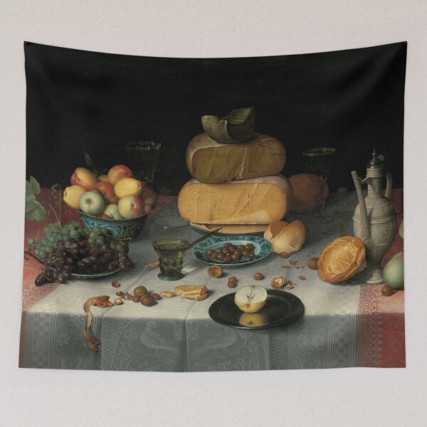 Item preview, Still Life with Cheeses by Floris Claesz. van Dyck, Dutch, 1615 designed and sold by Shapes-Mania.