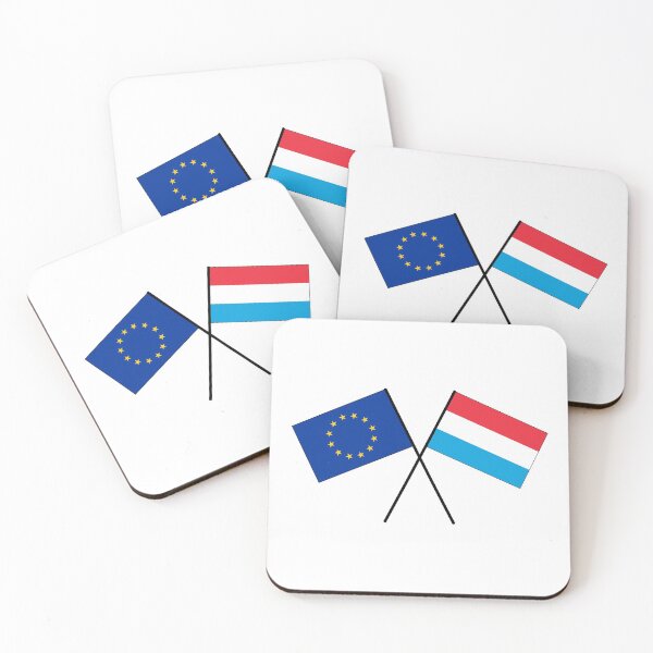 Item preview, Luxembourg Europe crossed flag flag designed and sold by GeogDesigns.