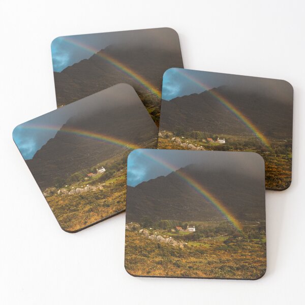 Beara Rainbow Cottage Hill IRELAND Coasters (Set of 4)
