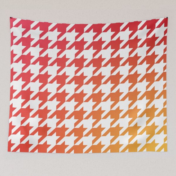 Item preview, Houndstooth Pattern Warm Red Orange and Yellow Gradient designed and sold by murialbezanson.