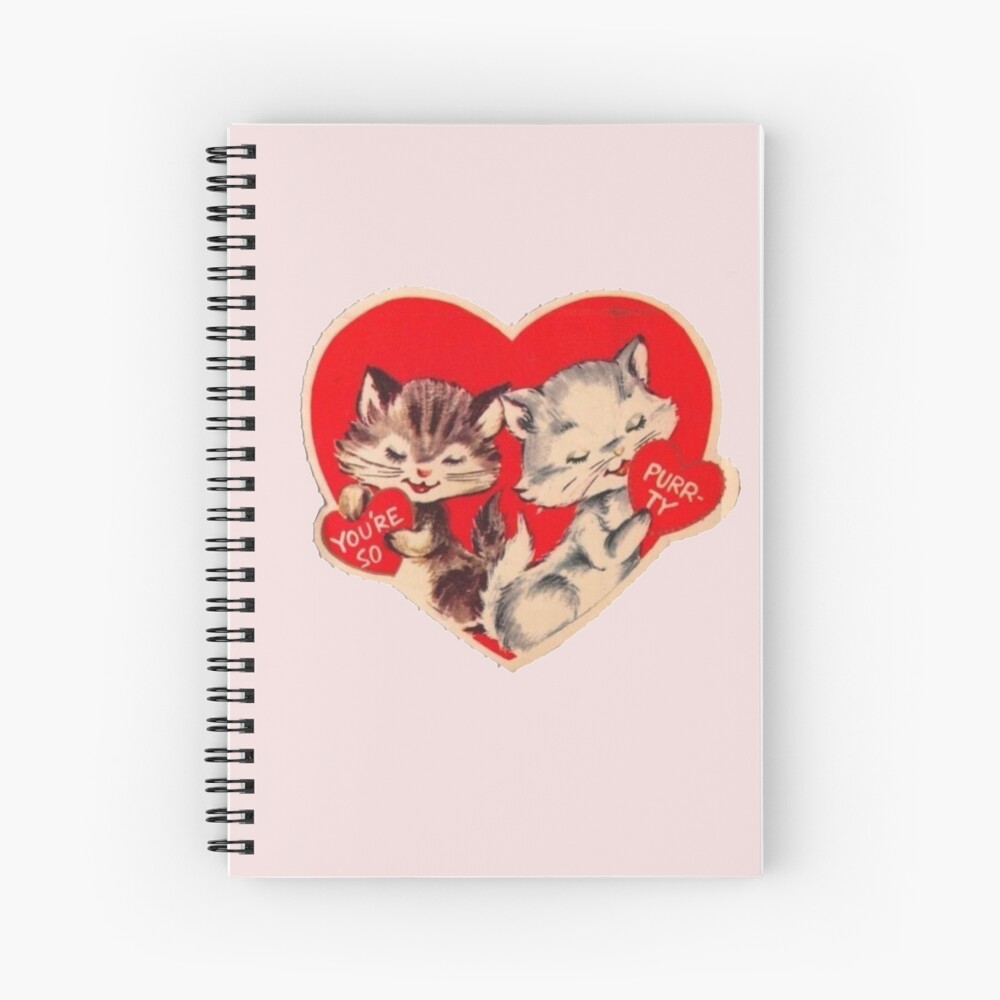 Red Heart Kitten Vintage Valentine’s Day Card | Poster