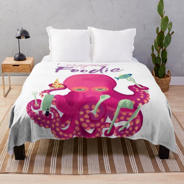 Item preview, Certified foodie, purple octopus with cutlery designed and sold by orangerinka.