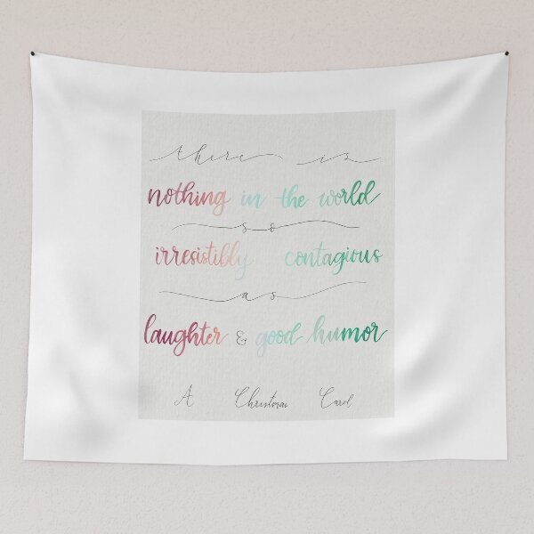 Item preview, "There is nothing in the world so irresistibly contagious as laughter and good humor"-Charles Dickins, A Christmas Carol Watercolor Calligraphy designed and sold by YitingZarts.