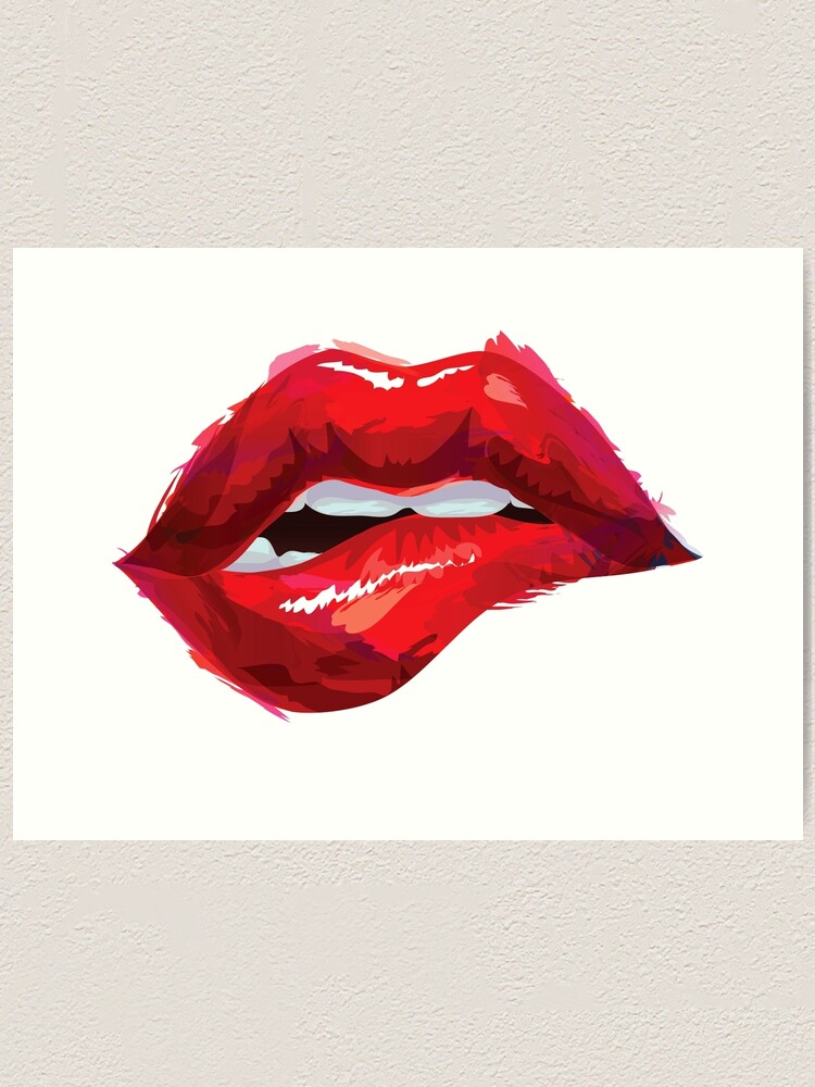 "Lip bite" Art Print for Sale by Boscar Redbubble